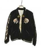 TAILOR TOYOテーラー東洋）の古着「Mid 1950s Style Velveteen × Acetate Souvenir Jacket “KOSHO & CO.” Special Edition “SKULL” × “WHITE EAGLE”」｜ブラック
