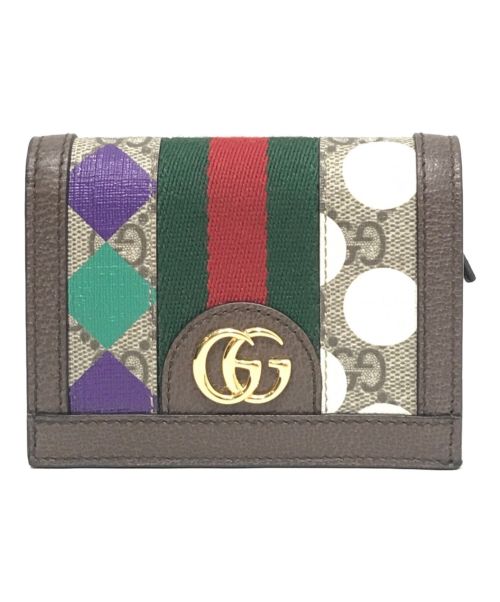 GUCCI（グッチ）GUCCI (グッチ) オフィディア GGカードケース ブラウンの古着・服飾アイテム