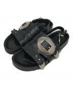 TOGA PULLA×RAY BEAMSトーガ プルラ×レイ ビームス）の古着「Metal emboss sandal SP」｜ブラック