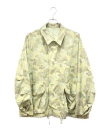 AURALEE（オーラリー）の古着「WASHED FINX CAMOFLAGE TWILL GABARDINE BLOUSON」｜カーキ