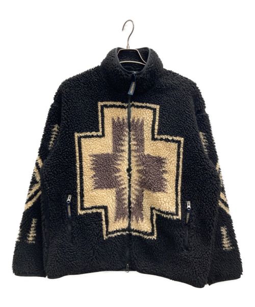 PENDLETON（ペンドルトン）PENDLETON (ペンドルトン) ネイティブ柄ボアジャケット ブラック サイズ:Mの古着・服飾アイテム