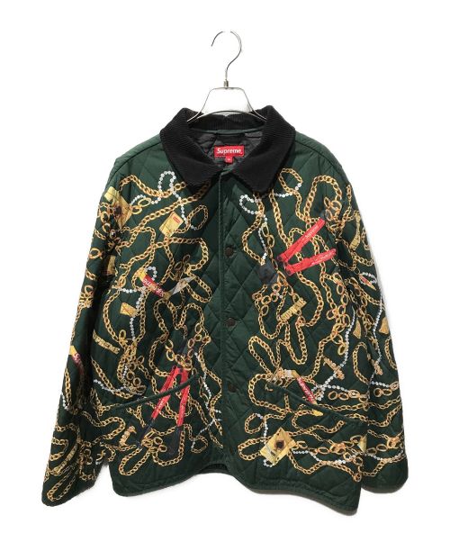 SUPREME（シュプリーム）SUPREME (シュプリーム) Chains Quilted Jacket グリーン サイズ:XLの古着・服飾アイテム