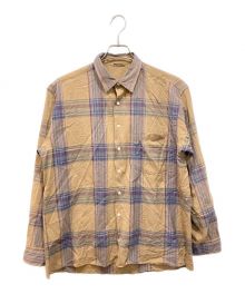 AURALEE（オーラリー）の古着「SUPER LIGHT WOOL CHECK SHIRTS」｜ベージュ×ネイビー