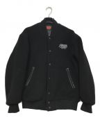 APHRODITEGANG×BUDSPOOLアフロディーテギャング×バッズプール）の古着「CLASSIC LOGO MELTON VARSITY JACKET」｜ブラック