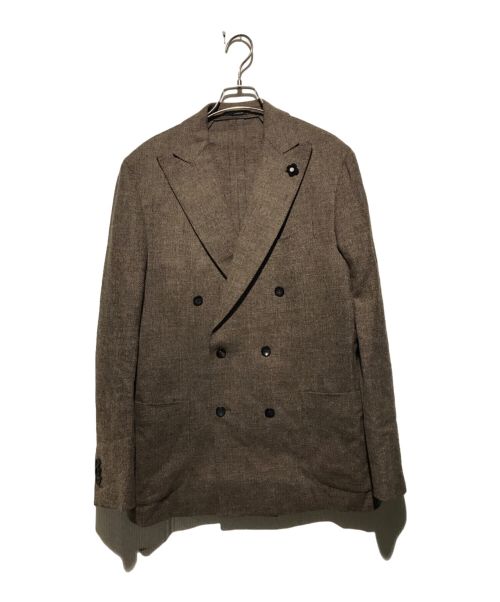 LARDINI（ラルディーニ）LARDINI (ラルディーニ) ダブルジャケット ブラウン サイズ:50の古着・服飾アイテム