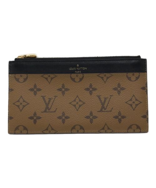 LOUIS VUITTON（ルイ ヴィトン）LOUIS VUITTON (ルイ ヴィトン) スリムパース ブラック×ブラウンの古着・服飾アイテム