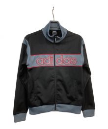 adidas（アディダス）の古着「ビッグロゴトラックジャケット」｜グレー×レッド