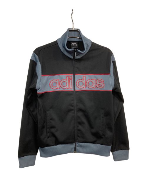 adidas（アディダス）adidas (アディダス) ビッグロゴトラックジャケット グレー×レッド サイズ:Ｌの古着・服飾アイテム