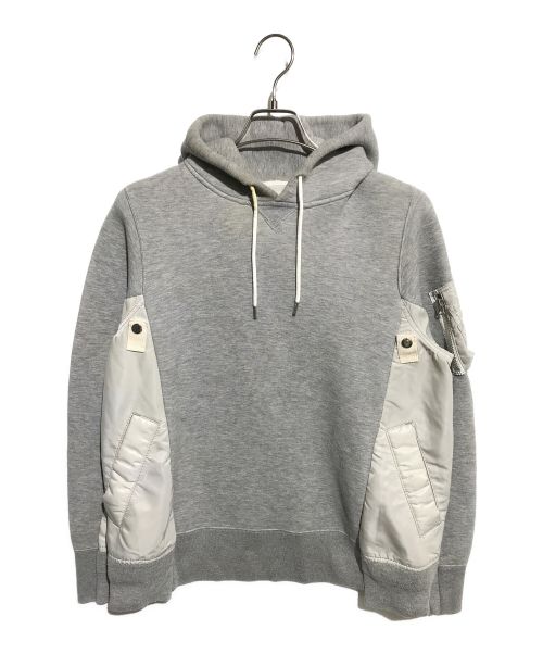 sacai（サカイ）sacai (サカイ) Sponge Sweat MA-1 Hoodie グレー サイズ:1の古着・服飾アイテム