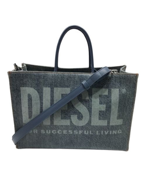 DIESEL（ディーゼル）DIESEL (ディーゼル) コーティングデニム2WAYバッグ インディゴの古着・服飾アイテム