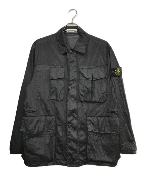 STONE ISLAND（ストーンアイランド）STONE ISLAND (ストーンアイランド) ナイロンメタルシャツジャケット ブラック サイズ:Ｍの古着・服飾アイテム