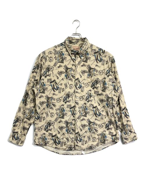 WOOLRICH（ウールリッチ）WOOLRICH (ウールリッチ) 総柄ボタンダウンシャツ ベージュ サイズ:XLの古着・服飾アイテム