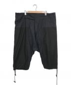 Y's BANG ON!ワイズバングオン！）の古着「Sarouel half-pants Cotton switching」｜ブラック