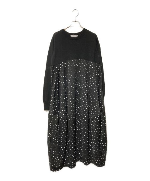 BEARDSLEY（ビアズリー）BEARDSLEY (ビアズリー) ニットドットマルワンピ ブラック サイズ:FREEの古着・服飾アイテム