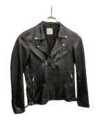 UNITED TOKYOユナイテッドトーキョー）の古着「SHEEP SKIN DOUBLE RIDERS JACKET/シープスキンダブルライダースジャケット」｜ブラック