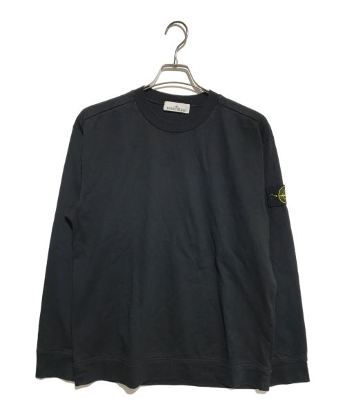 STONE ISLAND（ストーンアイランド）STONE ISLAND (ストーンアイランド) HEAVY COTTON JERSEY GARMENT DYED ブラック サイズ:Mの古着・服飾アイテム