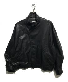 stein（シュタイン）の古着「OVER SLEEVE FAKE LEATHER JACKET」｜ブラック