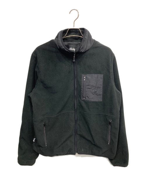 stussy（ステューシー）stussy (ステューシー) バックロゴフリースジャケット ブラック サイズ:XLの古着・服飾アイテム