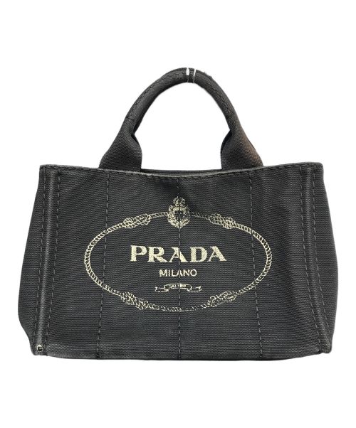 PRADA（プラダ）PRADA (プラダ) カナパ キャンバス トートバッグ ブラックの古着・服飾アイテム