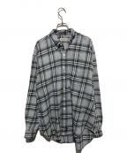 SEDAN ALL-PURPOSEセダンオールパーパス）の古着「Twill Plaid Big BD Shirt」｜グレー