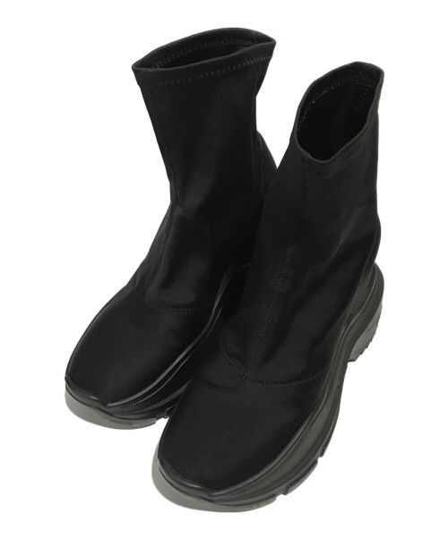 YELLO（イエロー）YELLO (イエロー) TOKYO BLACK WEDGE HEEL SHORT BOOTS ブラック サイズ:Sの古着・服飾アイテム