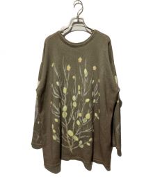 Ameri（アメリ）の古着「VINTAGE ILLUSTRATION PRINT KNIT TOP」｜カーキ