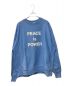 Champion（チャンピオン）の古着「Yoko Ono PEACE is POWER REVERSE WEAVE」｜ブルー