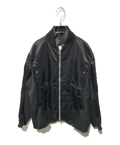 sacai（サカイ）sacai (サカイ) MA-1×Suiting blouson ブラック サイズ:SIZE2の古着・服飾アイテム