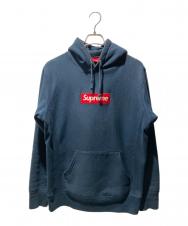 SUPREME (シュプリーム) Box Logo Fooded Sweatshirt ネイビー サイズ:M