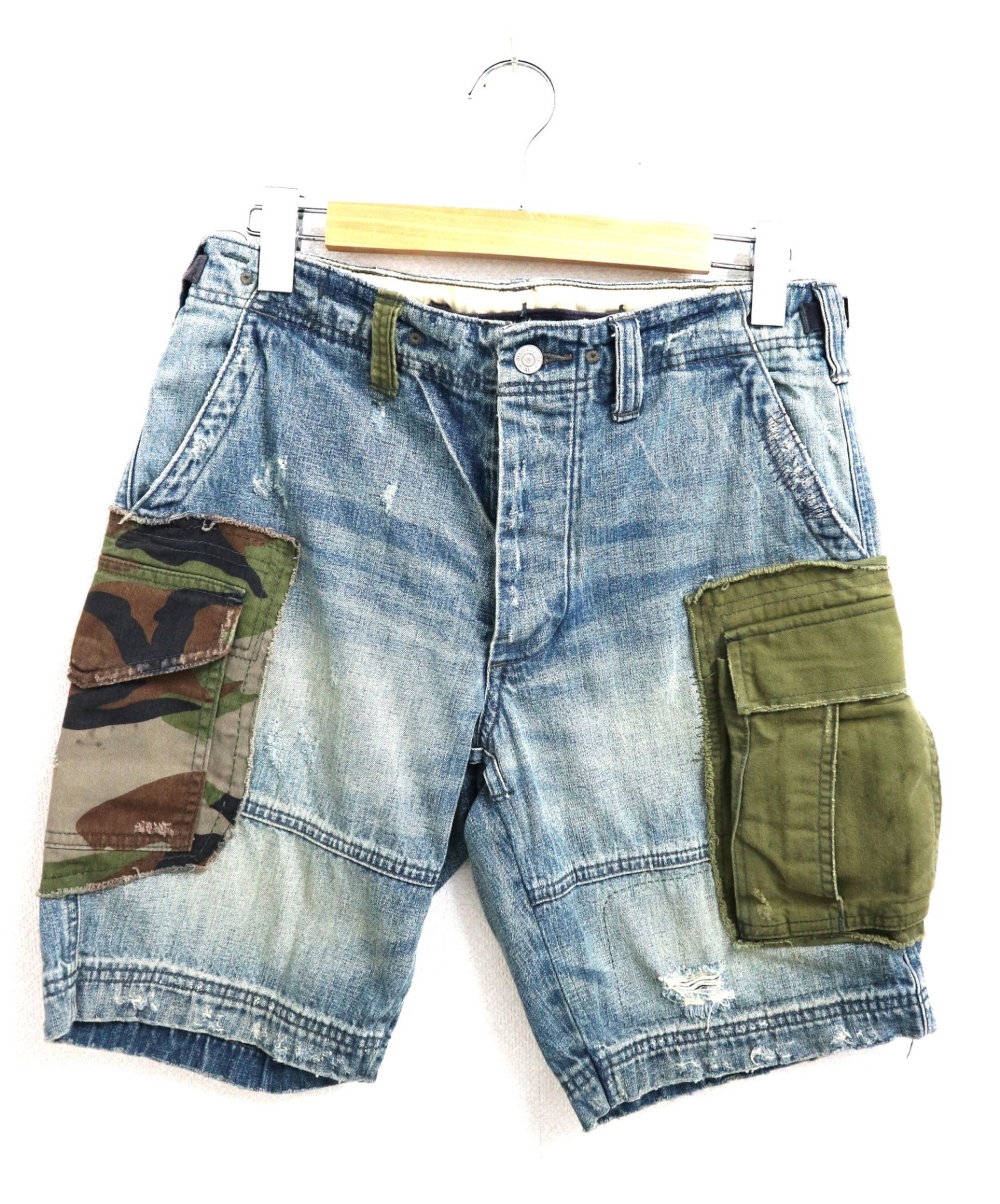 中古 古着通販 Denim Supply Ralph Lauren デニムアンドサプライ ラルフローレン リメイクデニムハーフパンツ インディゴ サイズ W29 170 74ａ ブランド 古着通販 トレファク公式 Trefac Fashion