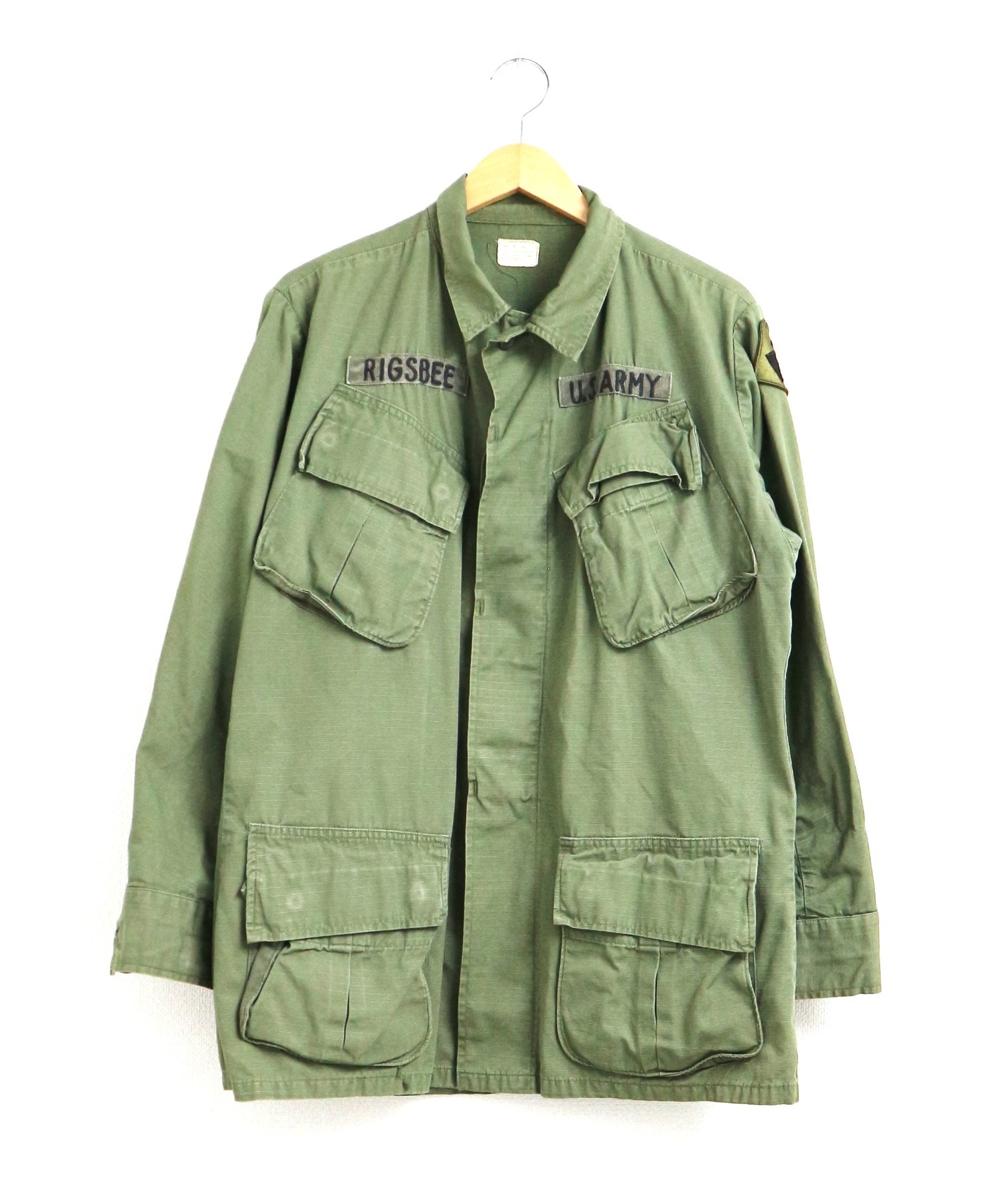 中古 古着通販 Vintage Military ヴィンテージ ミリタリー 古着 ジャングルファティーグジャケット オリーブ サイズ S 68年納品 リップストップ ブランド 古着通販 トレファク公式 Trefac Fashion