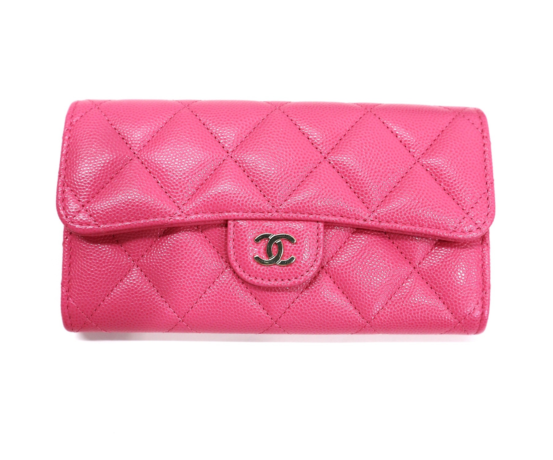 中古 古着通販 Chanel シャネル クラッシックフラップウォレット 長財布 ピンク Ap1000 マトラッセ キャビアスキン Medium Flap Wallet ブランド 古着通販 トレファク公式 Trefac Fashion