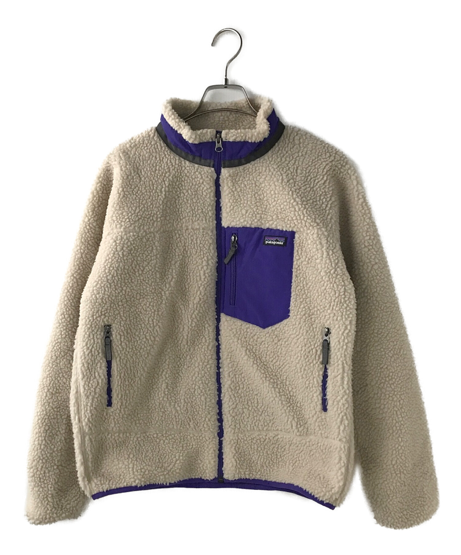 Patagonia (パタゴニア) レトロX ボアフリースジャケット ナチュラル×ブルー サイズ:kids XL 14