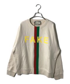 中古・古着通販】GUCCI (グッチ) Fake/Not Print Sweatshirt ブラック