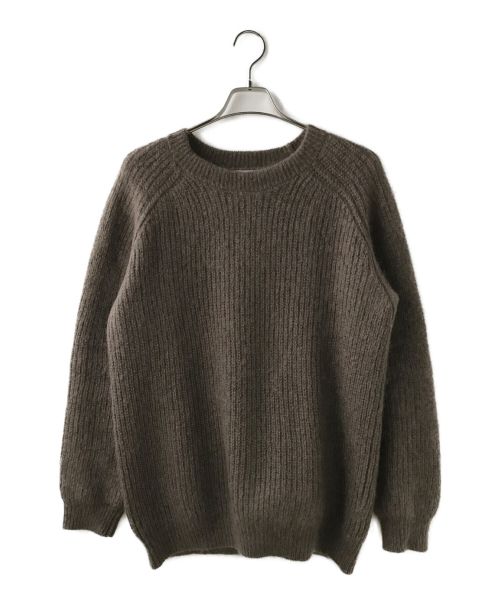 Phlannel（フランネル）Phlannel (フランネル) Mohair Silk Cardigan Rib Stitch Sweater ブラウン サイズ:2の古着・服飾アイテム