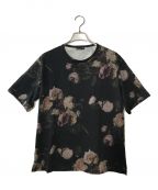 LAD MUSICIANラッドミュージシャン）の古着「PAINT FLOWER BIG T-SHIRT」｜ブラック