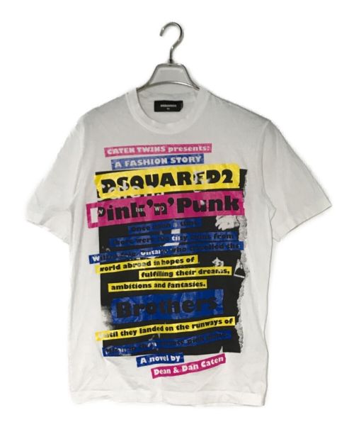 DSQUARED2（ディースクエアード）DSQUARED2 (ディースクエアード) プリントTシャツ ホワイト サイズ:XSの古着・服飾アイテム