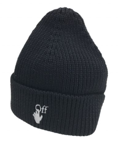 【中古・古着通販】OFFWHITE (オフホワイト) ニット帽 ブラック