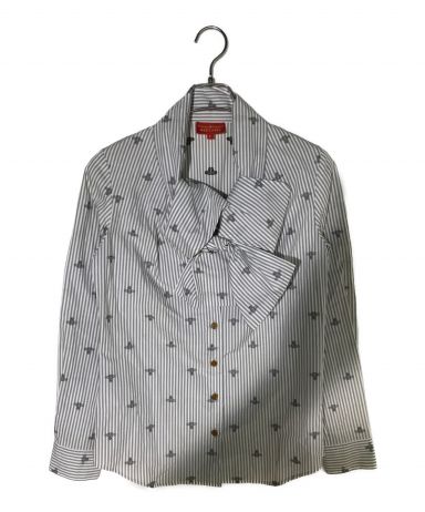 [中古]Vivienne Westwood RED LABEL(ヴィヴィアンウエストウッドレッドレーベル)のレディース トップス  オーブ総柄刺繍デザインシャツ