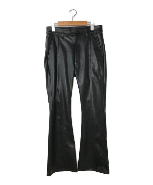 juha（ユハ）juha (ユハ) SYNTHETIC LEATHER FLARE PANTS ブラック サイズ:3の古着・服飾アイテム