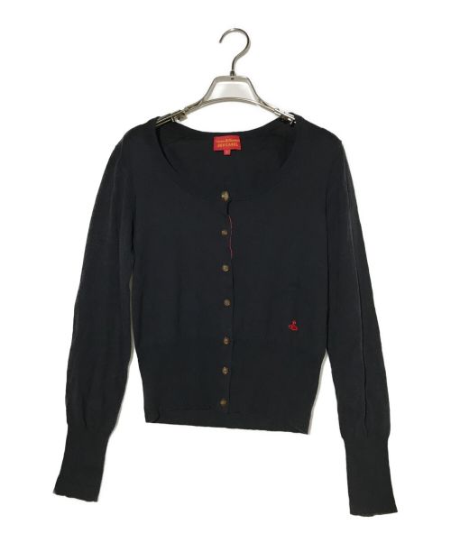 Vivienne Westwood RED LABEL（ヴィヴィアンウエストウッドレッドレーベル）Vivienne Westwood RED LABEL (ヴィヴィアンウエストウッドレッドレーベル) オーブ刺繍ニットカーディガン ネイビー サイズ:2の古着・服飾アイテム