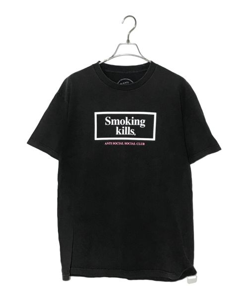 anti social social CLUB（アンチソーシャルソーシャルクラブ）anti social social CLUB (アンチソーシャルソーシャルクラブ) smoking kills プリントTシャツ ブラック サイズ:Lの古着・服飾アイテム