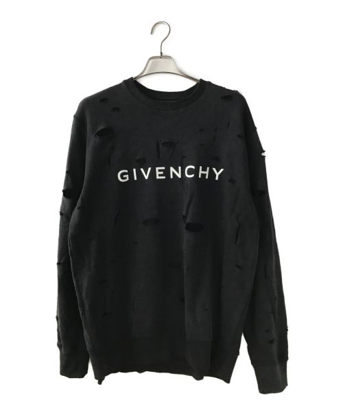 GIVENCHY（ジバンシィ）GIVENCHY (ジバンシィ) ダメージ スウェットシャツ ブラック サイズ:Mの古着・服飾アイテム