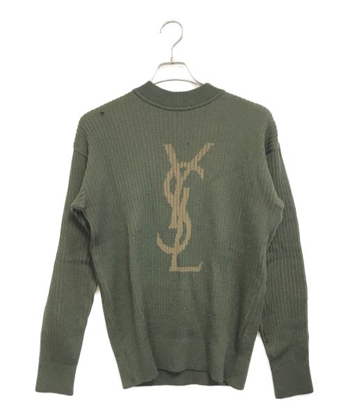 Yves Saint Laurent（イヴサンローラン）Yves Saint Laurent (イヴサンローラン) ロゴニット グリーン サイズ:Lの古着・服飾アイテム