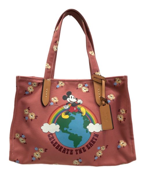 COACH（コーチ）COACH (コーチ) DISNEY (ディズニー) トート 30 フローラル アンド ミッキーマウス レッドの古着・服飾アイテム