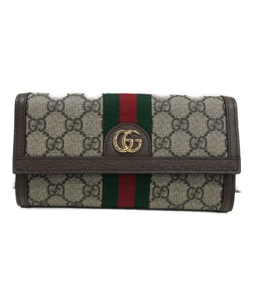 GUCCI（グッチ）GUCCI (グッチ) オフディア GGコンチネンタルウォレット ブラウンの古着・服飾アイテム