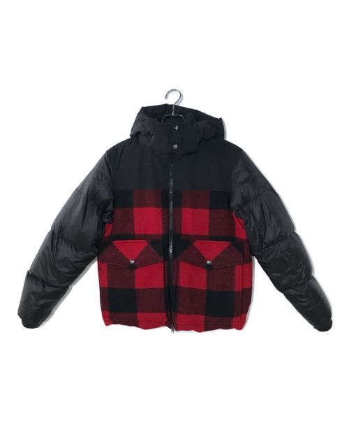 WOOLRICH（ウールリッチ）WOOLRICH (ウールリッチ) バッファローチェックダウンジャケット ブラック サイズ:XS～Sの古着・服飾アイテム