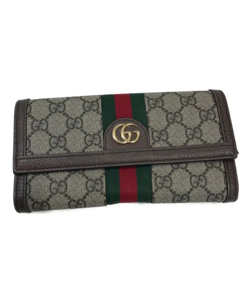 GUCCI（グッチ）GUCCI (グッチ) 長財布 ブラウンの古着・服飾アイテム