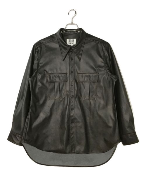 RICE NINE TEN（ライスナインテン）RICE NINE TEN (ライスナインテン) VEGAN LEATHER DOUBLE STITCH SHIRT ブラウン サイズ:2の古着・服飾アイテム