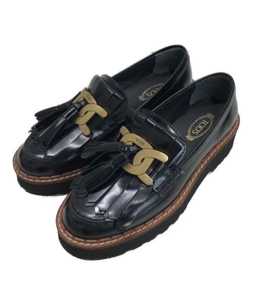 TOD'S（トッズ）TOD'S (トッズ) KATE LOAFERS / タッセル付ローファー ブラック サイズ:36 2/1の古着・服飾アイテム